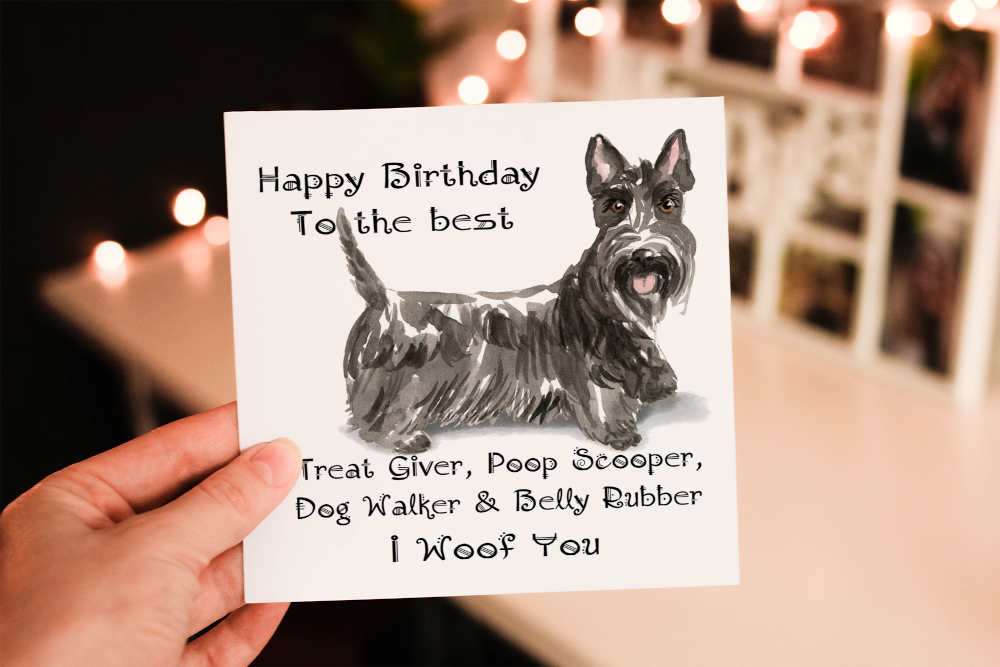 Scottish Terrier Dog Birthday Card, Dog Birthday Card - Click Image to Close